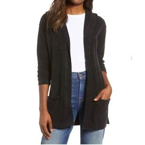 Caslon Off-Duty Plush Yarn Hoodie Sz S in Black